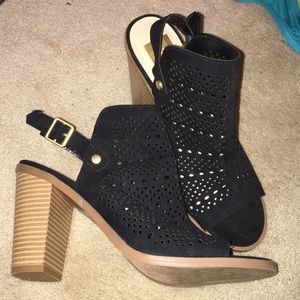 Black high ankle heels